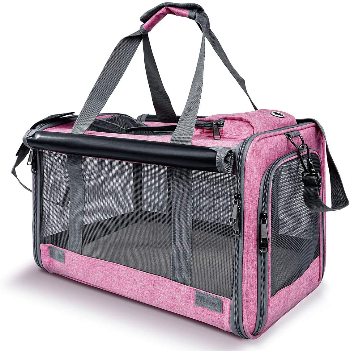 GAPZER pet carrier large cat front view highlights roomy space for comfortable travel