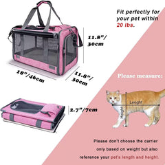GAPZER pet carrier large cat side view shows breathable mesh and privacy screen