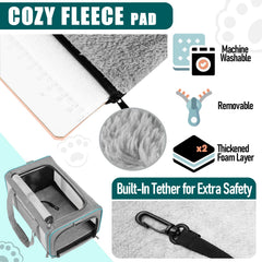 GAPZER pet carrier removable machine-washable cover with cozy fleece and cooling sides.