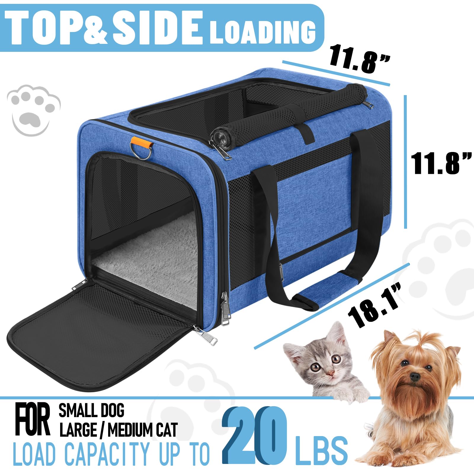 GAPZER pet carrier top-load entry simplifies loading during trips.