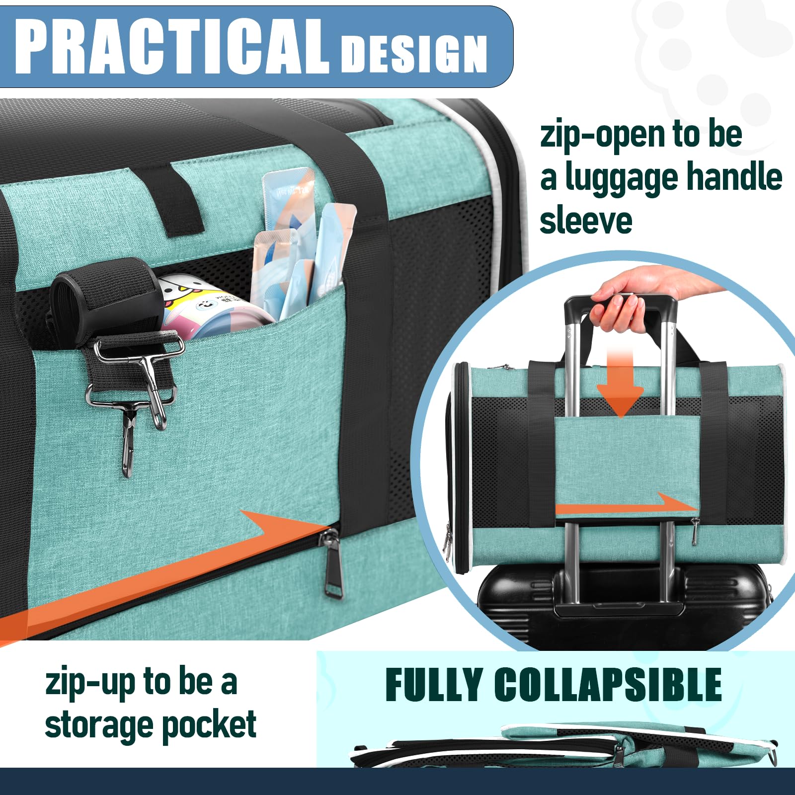 GAPZER soft cat carrier car-seat strap secured for safe travel