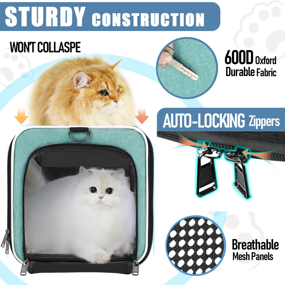 GAPZER soft cat carrier top entrance teal aqua for easy loading
