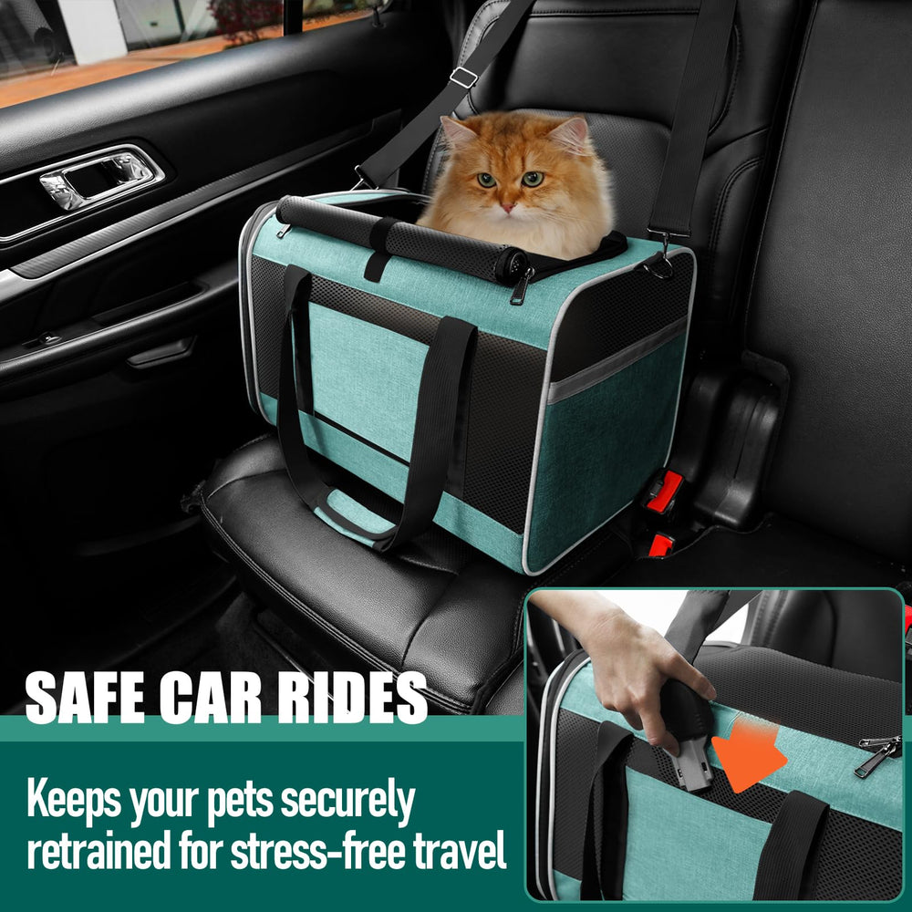 GAPZER soft cat carrier roll-top ventilation mesh teal aqua