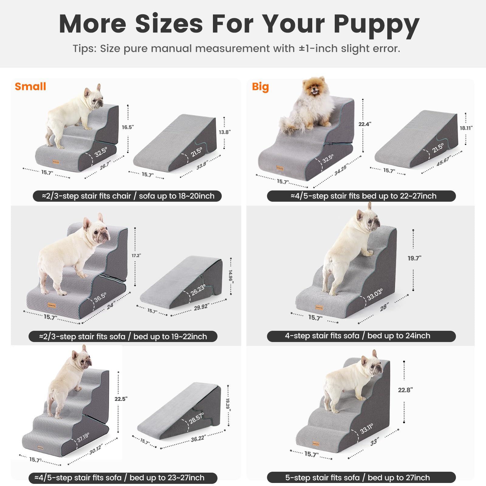Gardner Pet 3-step stairs placed on chair for effortless pet elevation