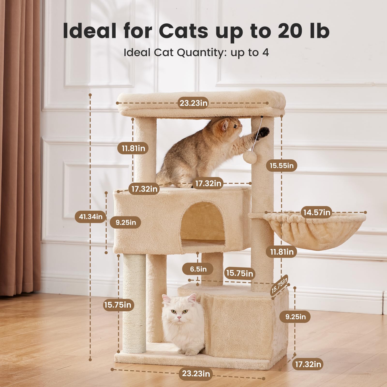 Gardner Pet 41-tall cat tree assembly view demonstrates quick setup.