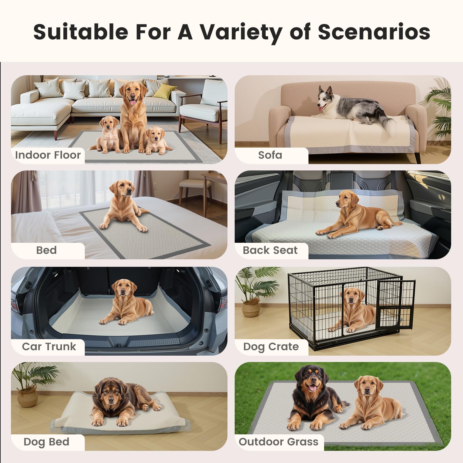 Gardner Pet 5XL pads suit dogs and cats in homes.