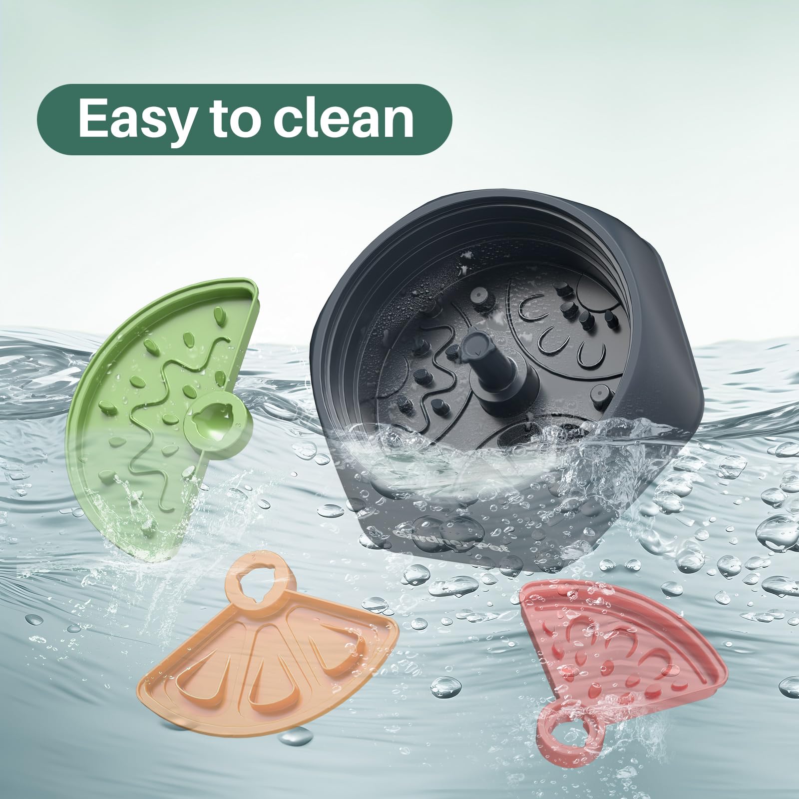 Gardner Pet dog mealtime scene using adjustable slow feeder for interactive feeding