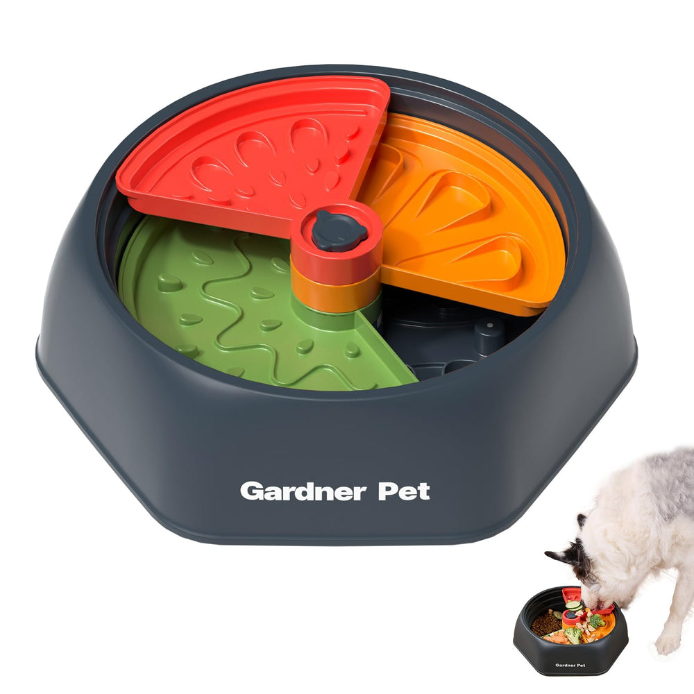 Gardner Pet adjustable slow feeder bowl front view with large opening for mindful, slower meals