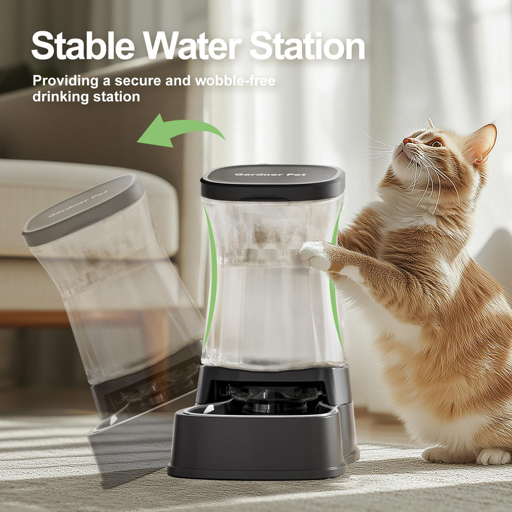 Gardner Pet anti-slip pads and stable base prevent tipping during playful pets.