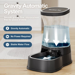 Gardner Pet gravity dispenser three-point-eight-five-liter capacity ensures long water supply for households.