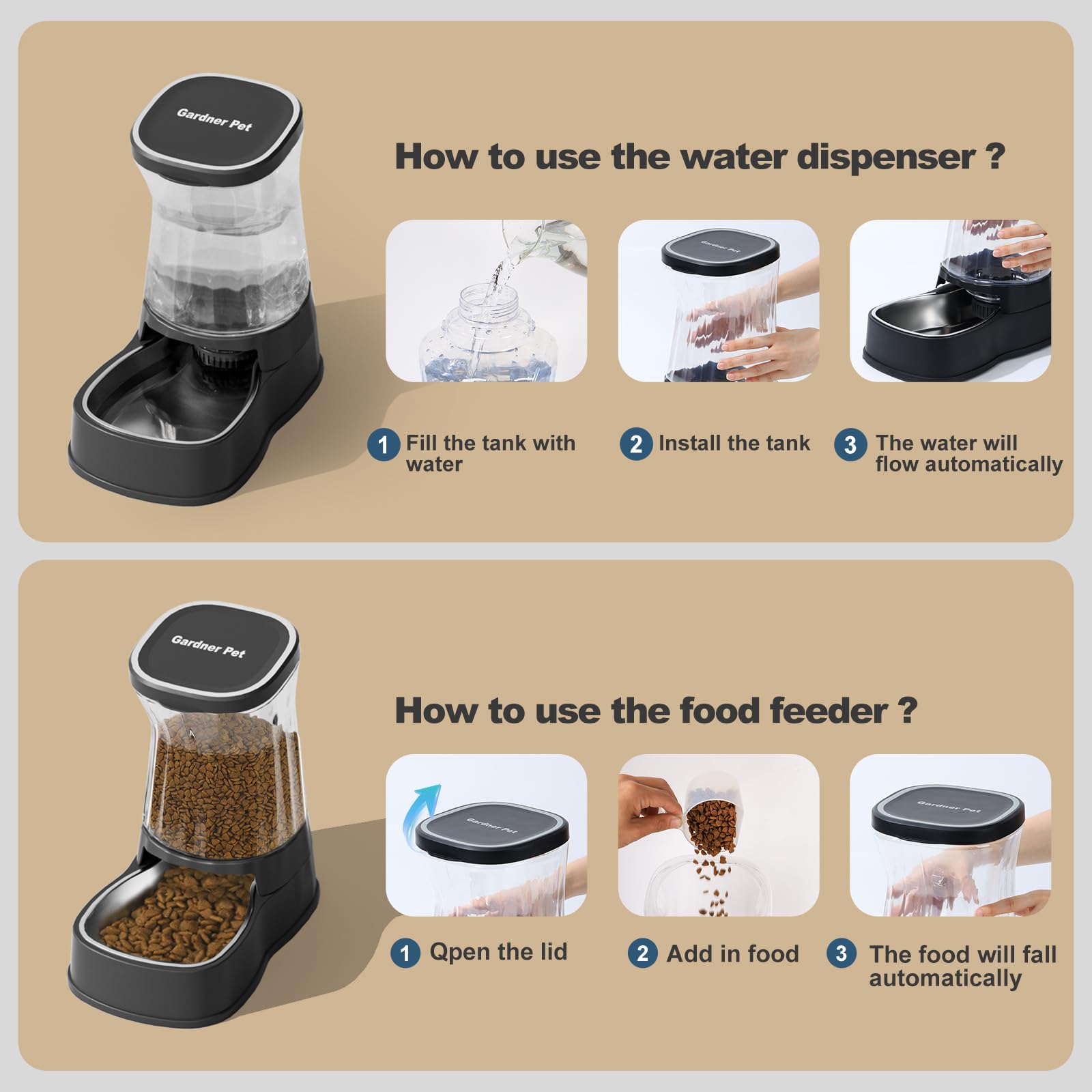Gardner Pet automatic refill feature minimizes daily refills