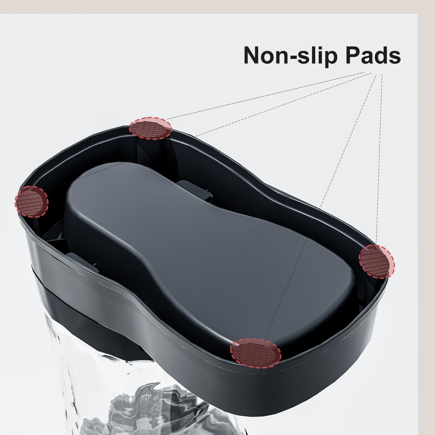 Gardner Pet transparent tank view for easy water level monitoring.