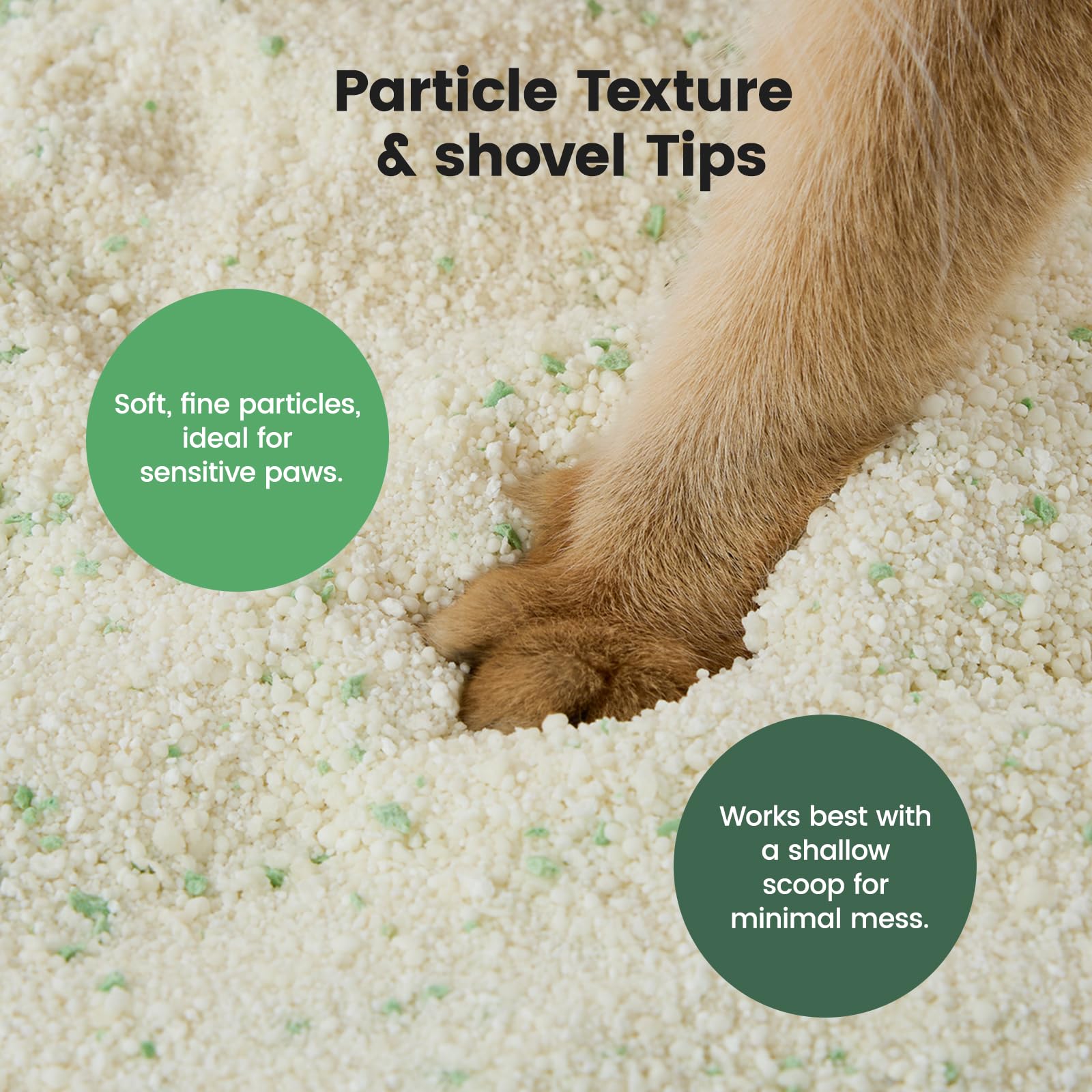 Gardner Pet Cassava Cat Litter unscented design suits sensitive cats.