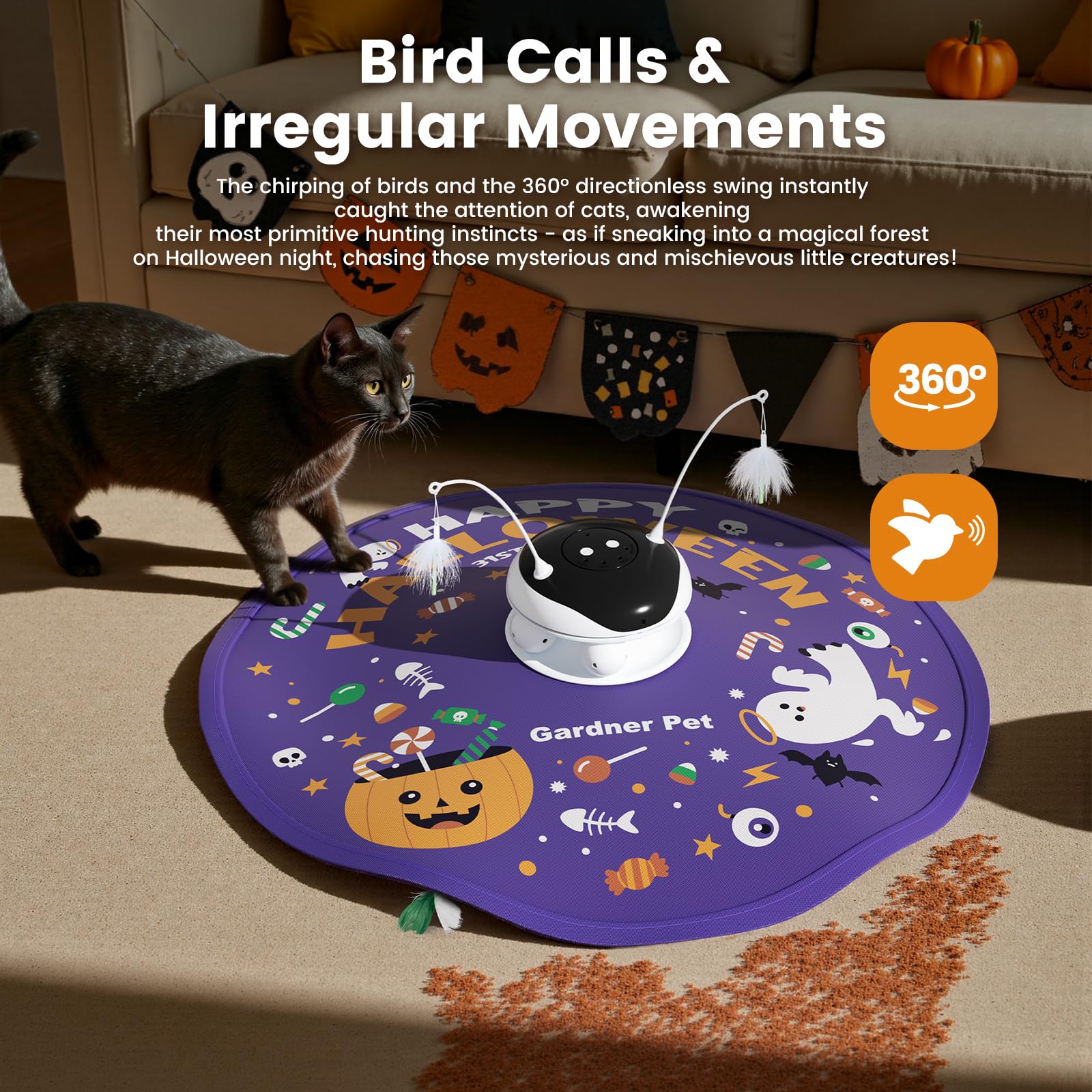 Gardner Pet Cat Laser Toy bird-sounds mode adds engaging realism