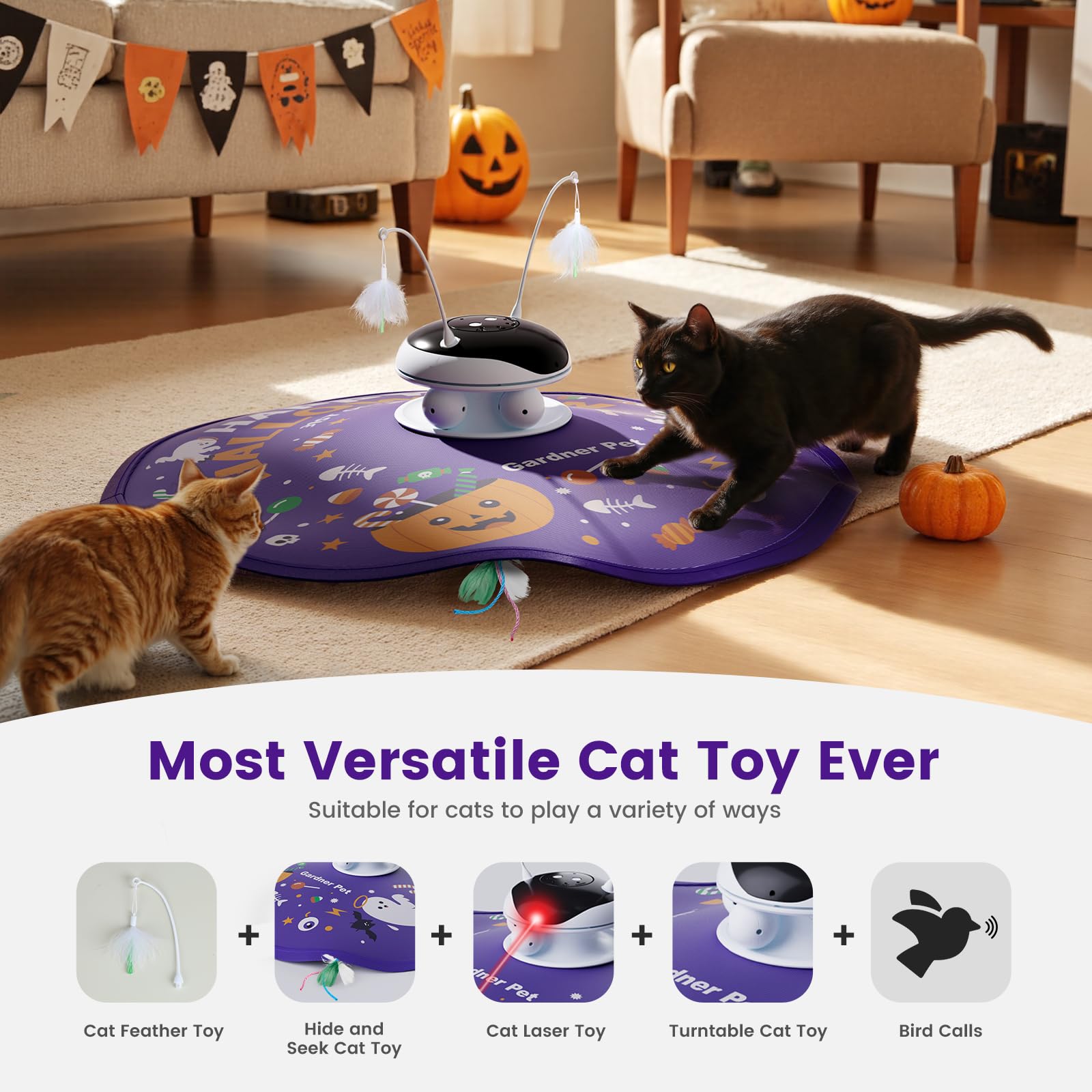 Gardner Pet Cat Laser Toy charging dock keeps the device ready between sessions