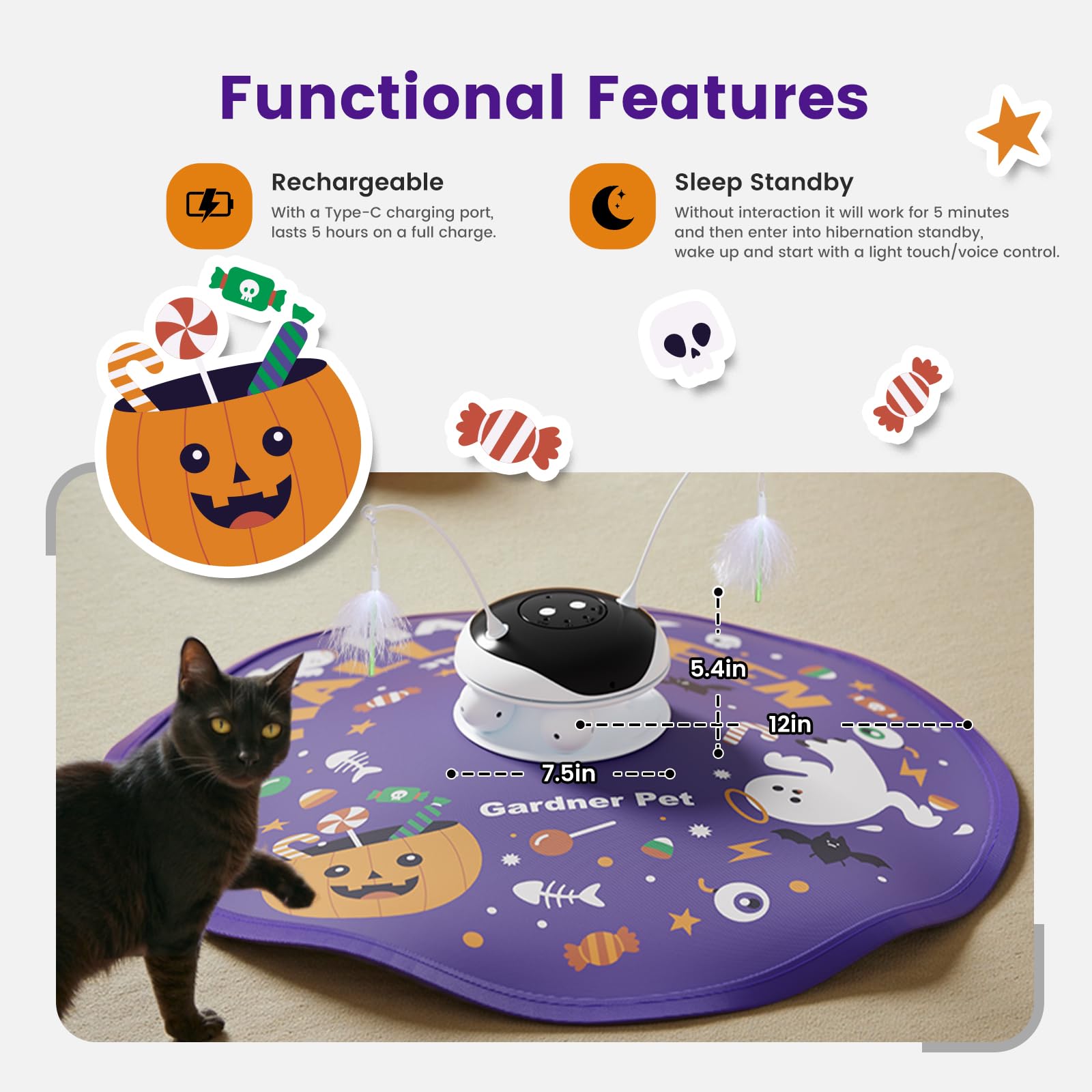 Gardner Pet Cat Laser Toy hide-seek cover enhances hunting-inspired fun