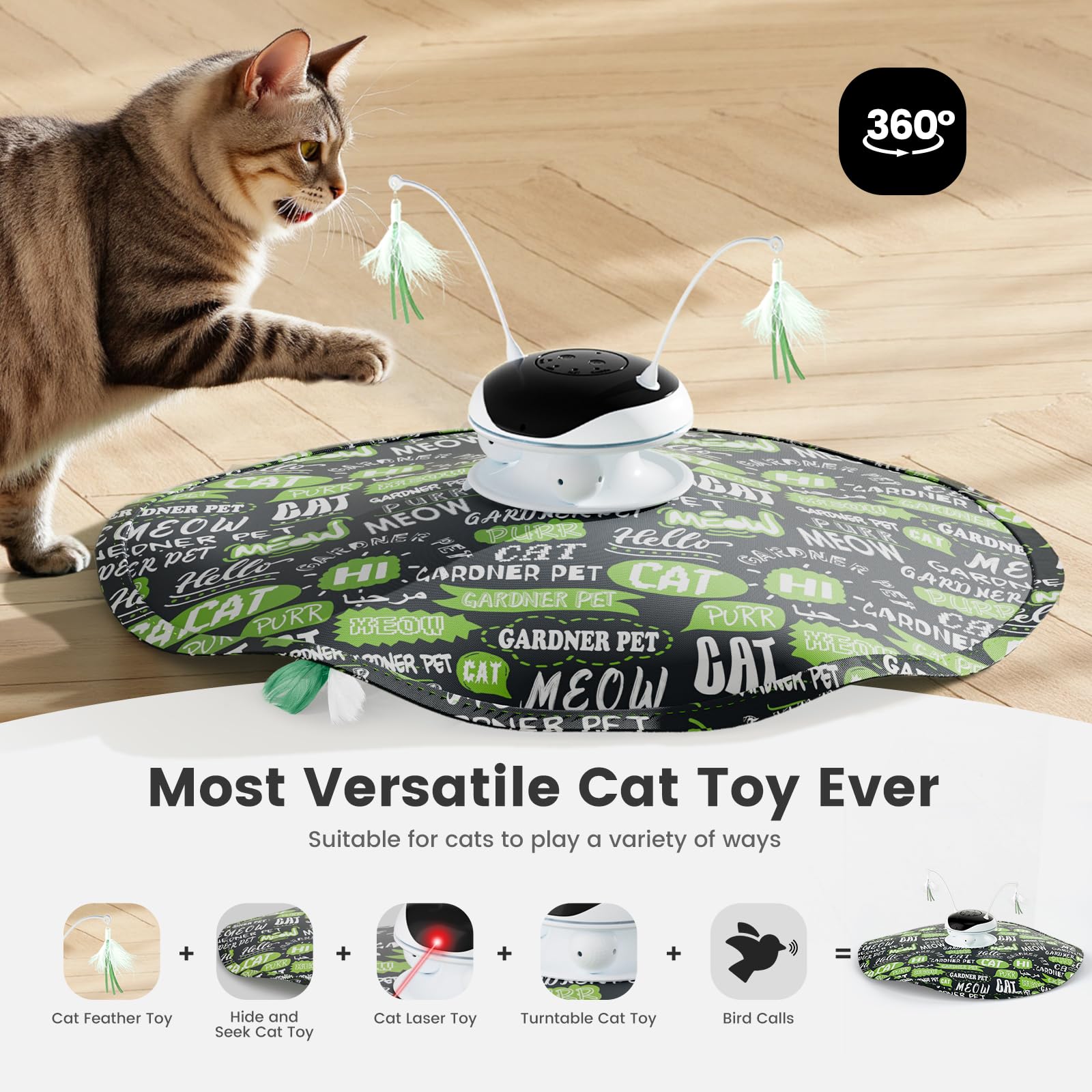 Gardner Pet Cat Laser Toys laser chase engages instinctual hunting and activity.