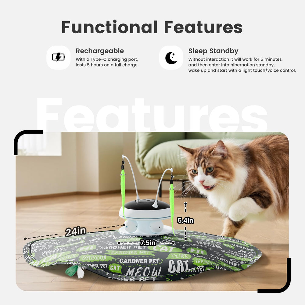 Gardner Pet Cat Laser Toys rechargeable USB power enables longer play sessions.