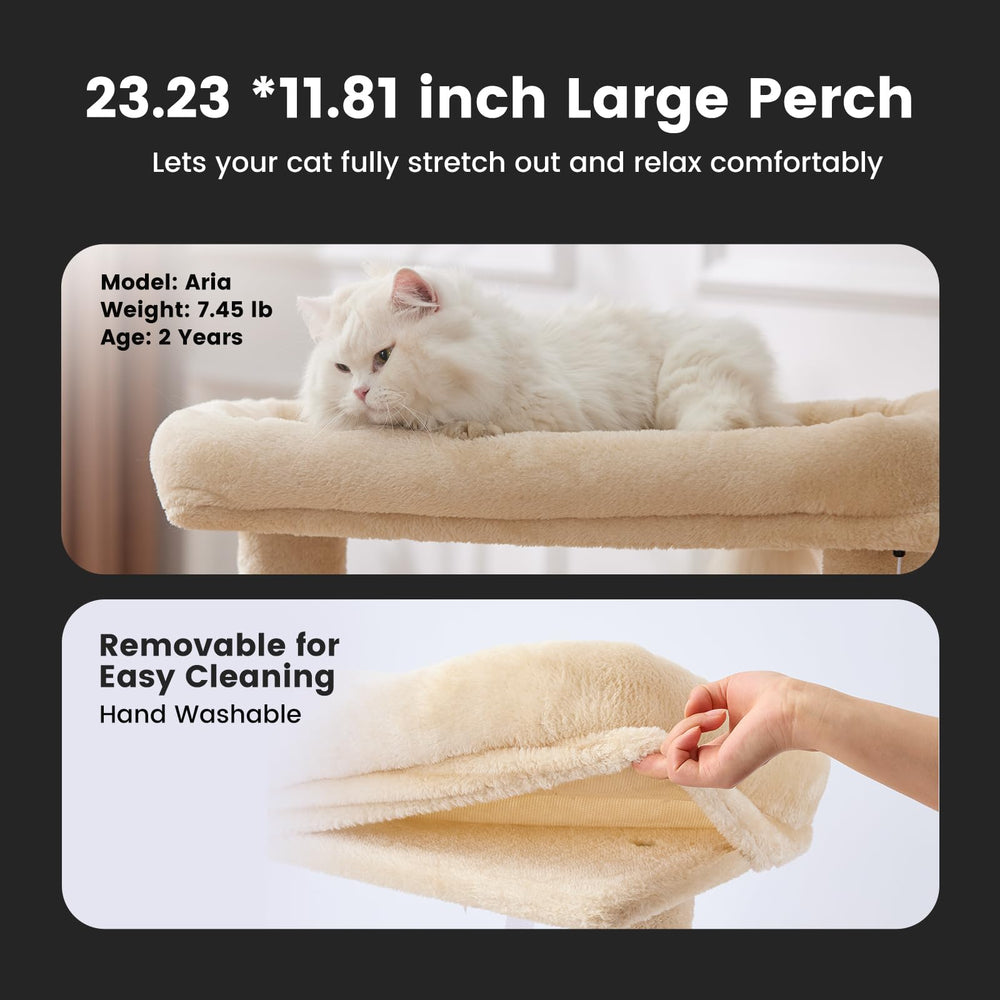 Gardner Pet two condos image reveals observation and nap zones for multi-cat homes.