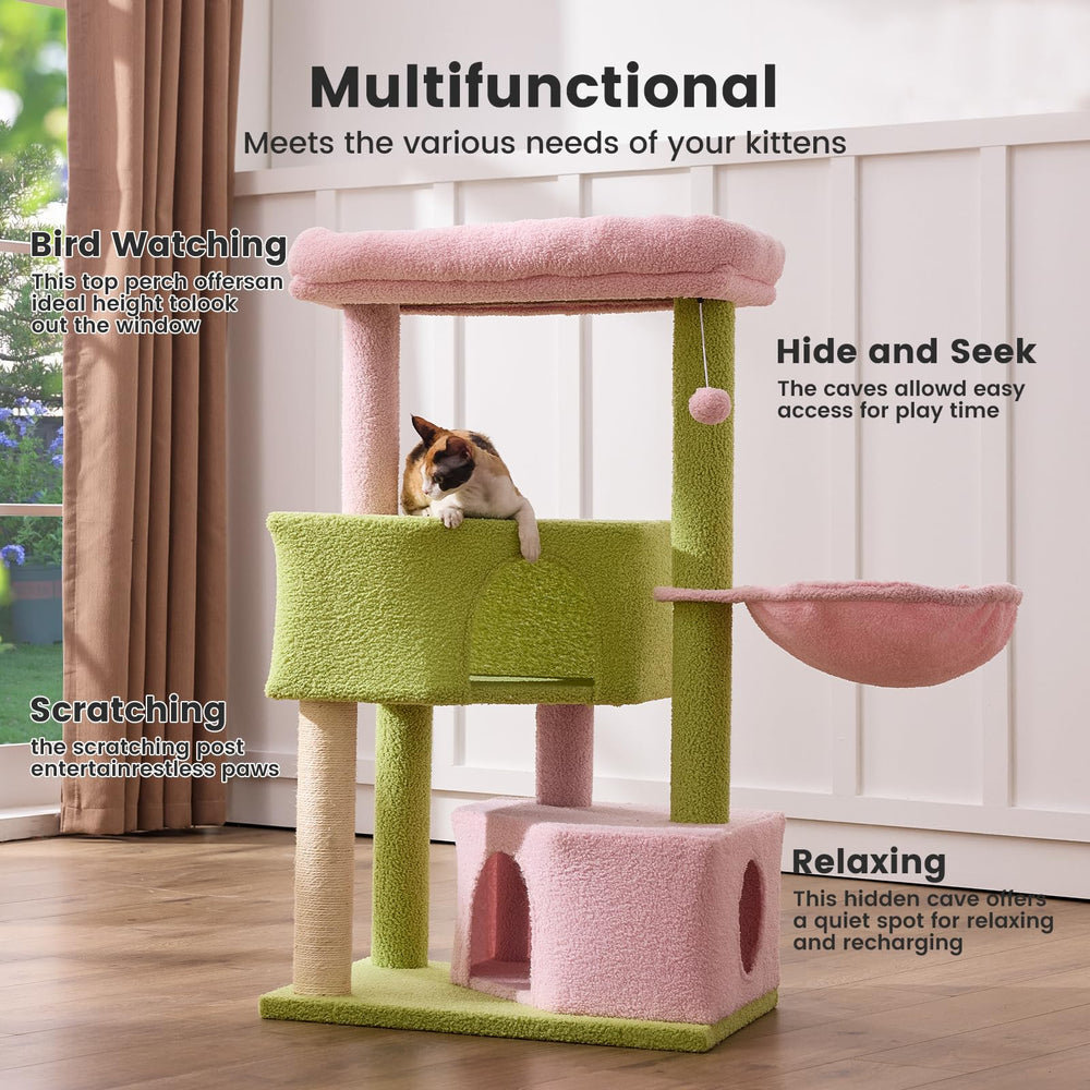 Gardner Pet cat-tree side condo provides cozy hideaway for nap-ready felines.