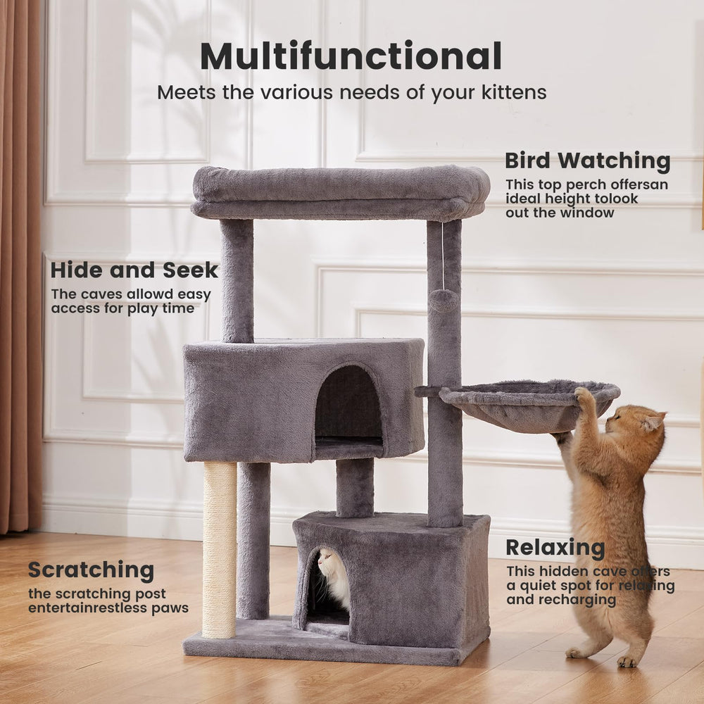 Gardner Pet cat tree small condo provides a cozy lookout for curious cats.