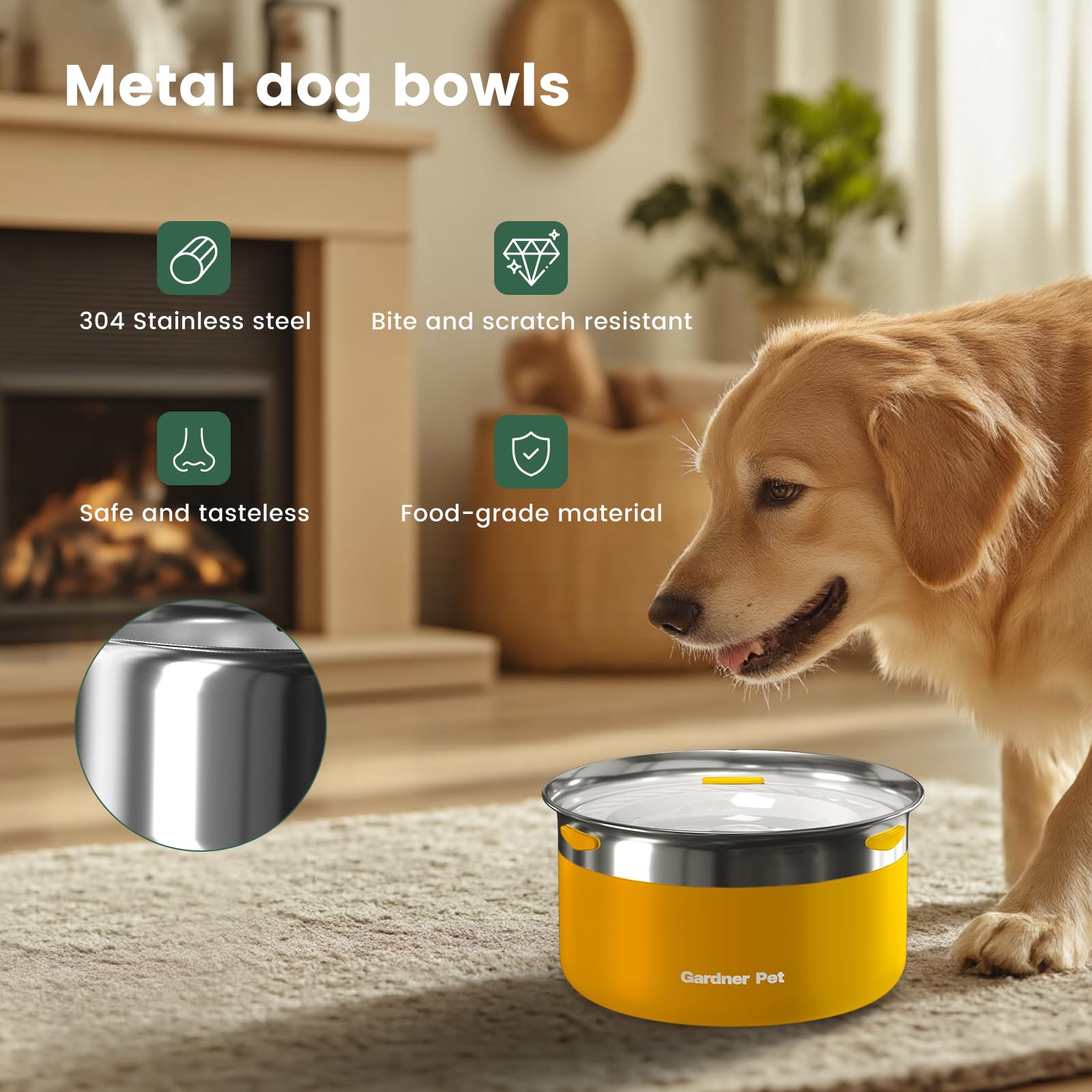 Gardner Pet large-capacity bowl keeps dogs hydrated through busy days.