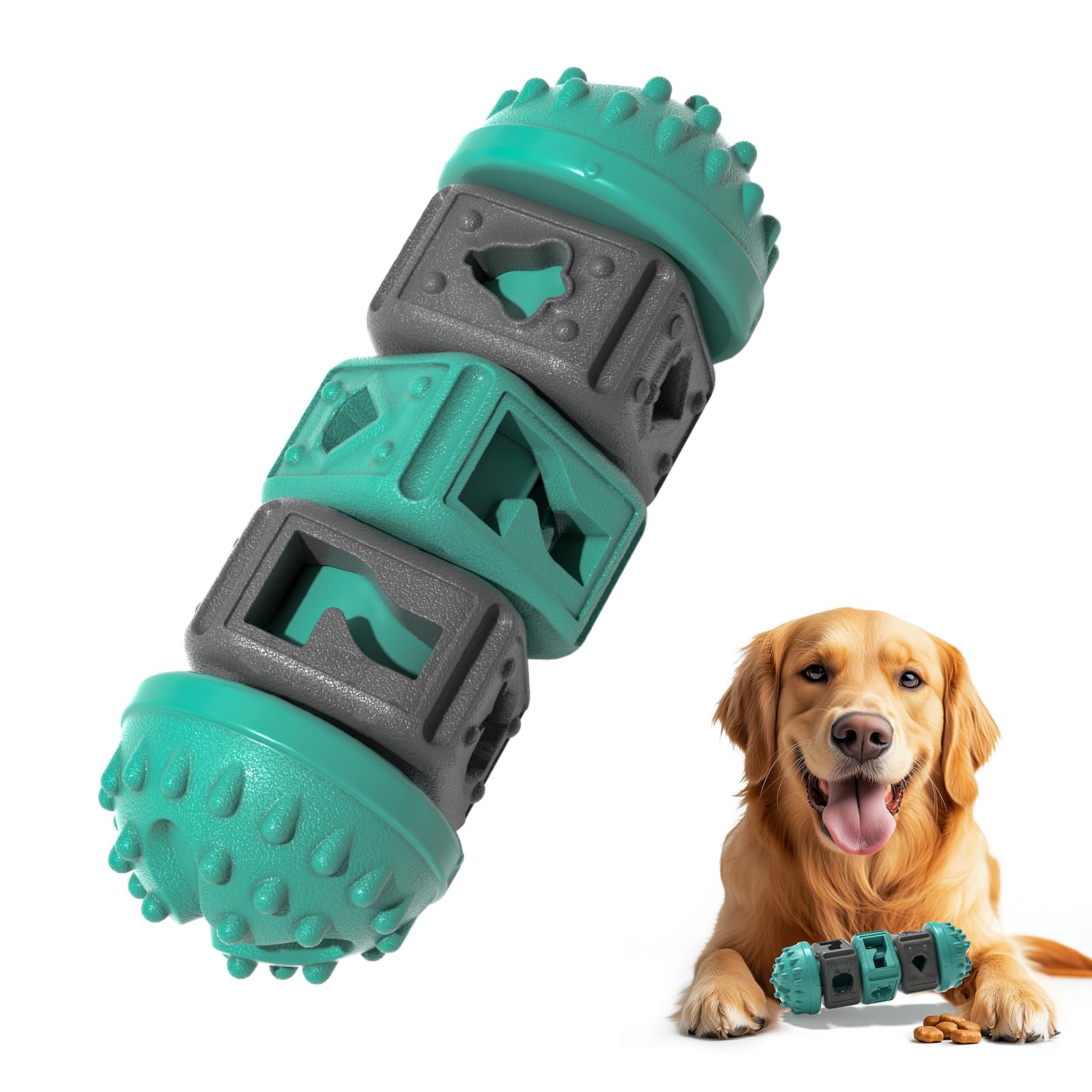 Gardner Pet dog puzzle toy green front view highlighting brain-stimulating play