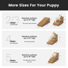 Gardner Pet dog stairs brown curved side view shows anti-slip base stability.