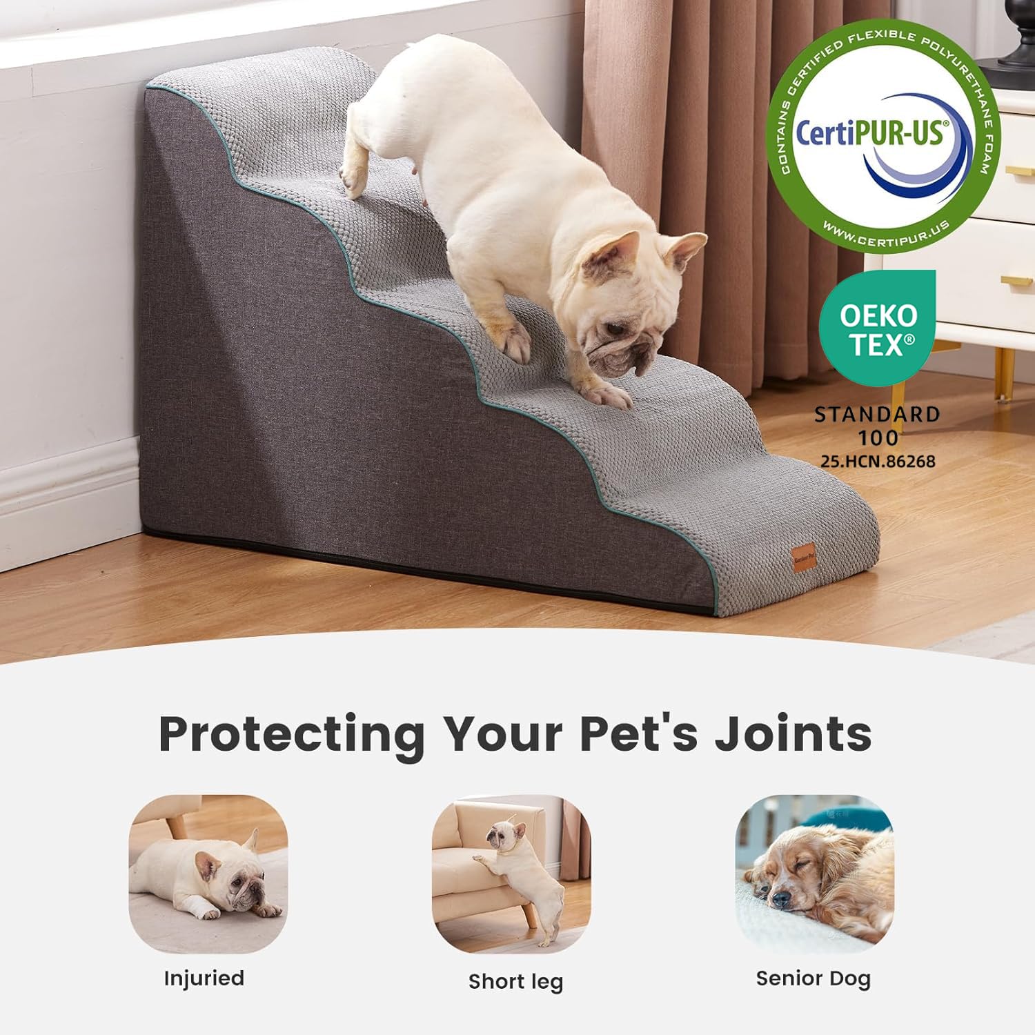 Gardner Pet dog stairs waterproof cover enables easy cleaning and durable use.