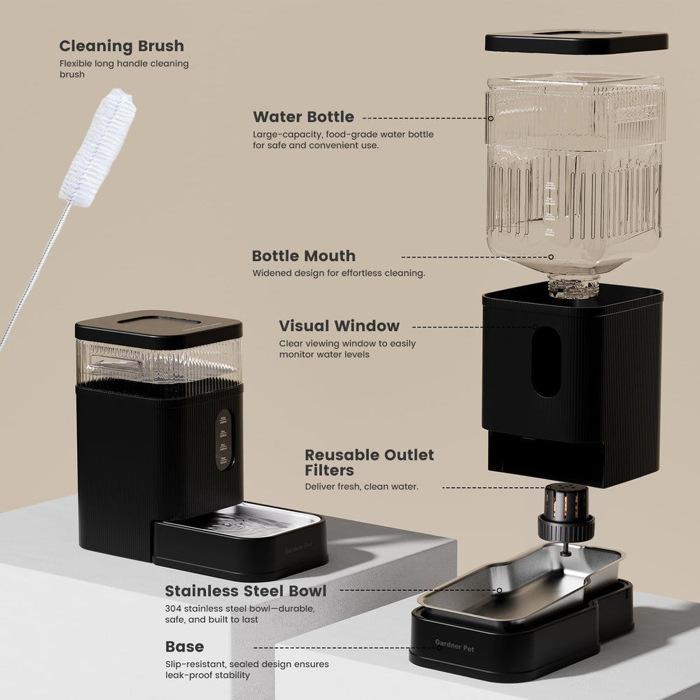 Gardner Pet easy-clean, disassemblable design for quick maintenance.