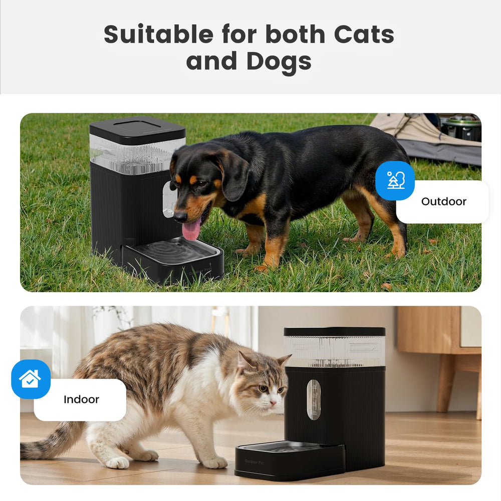 Gardner Pet filters help keep water fresher between refills.
