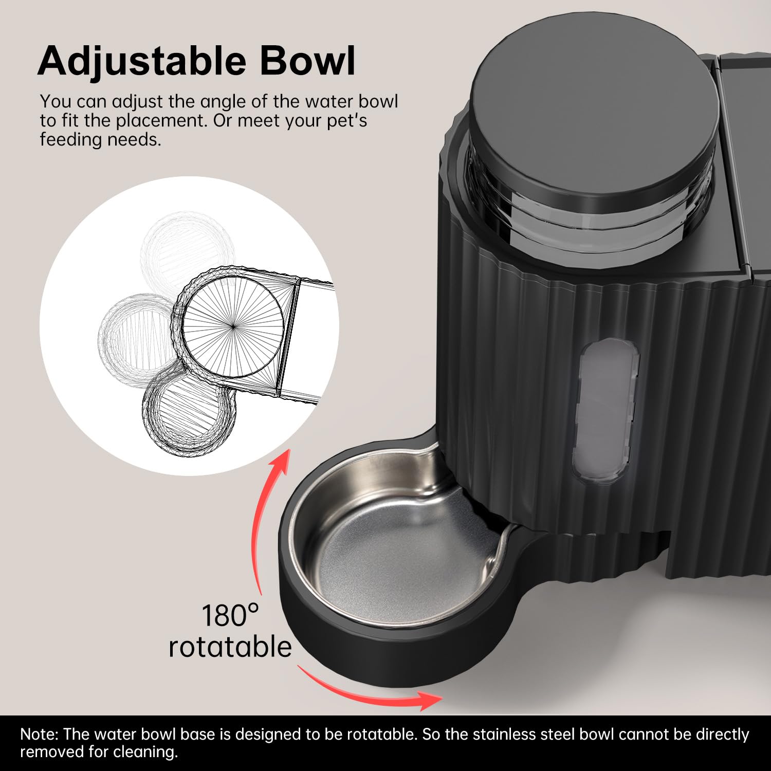 Gardner Pet large capacity container shows 0.8-gallon water storage.