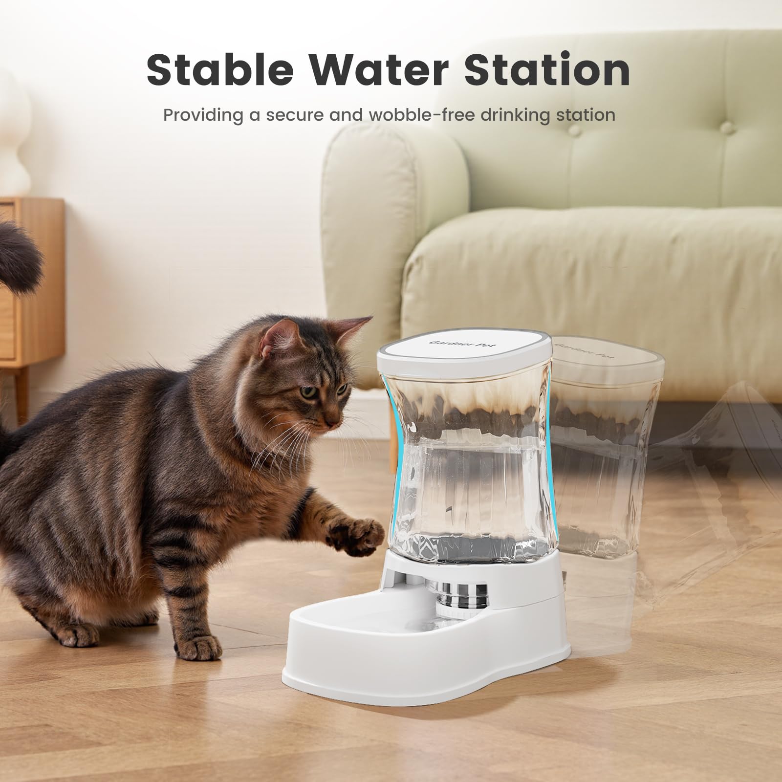 Gardner Pet no-bowl-included setup offers flexible compatibility with bowls.