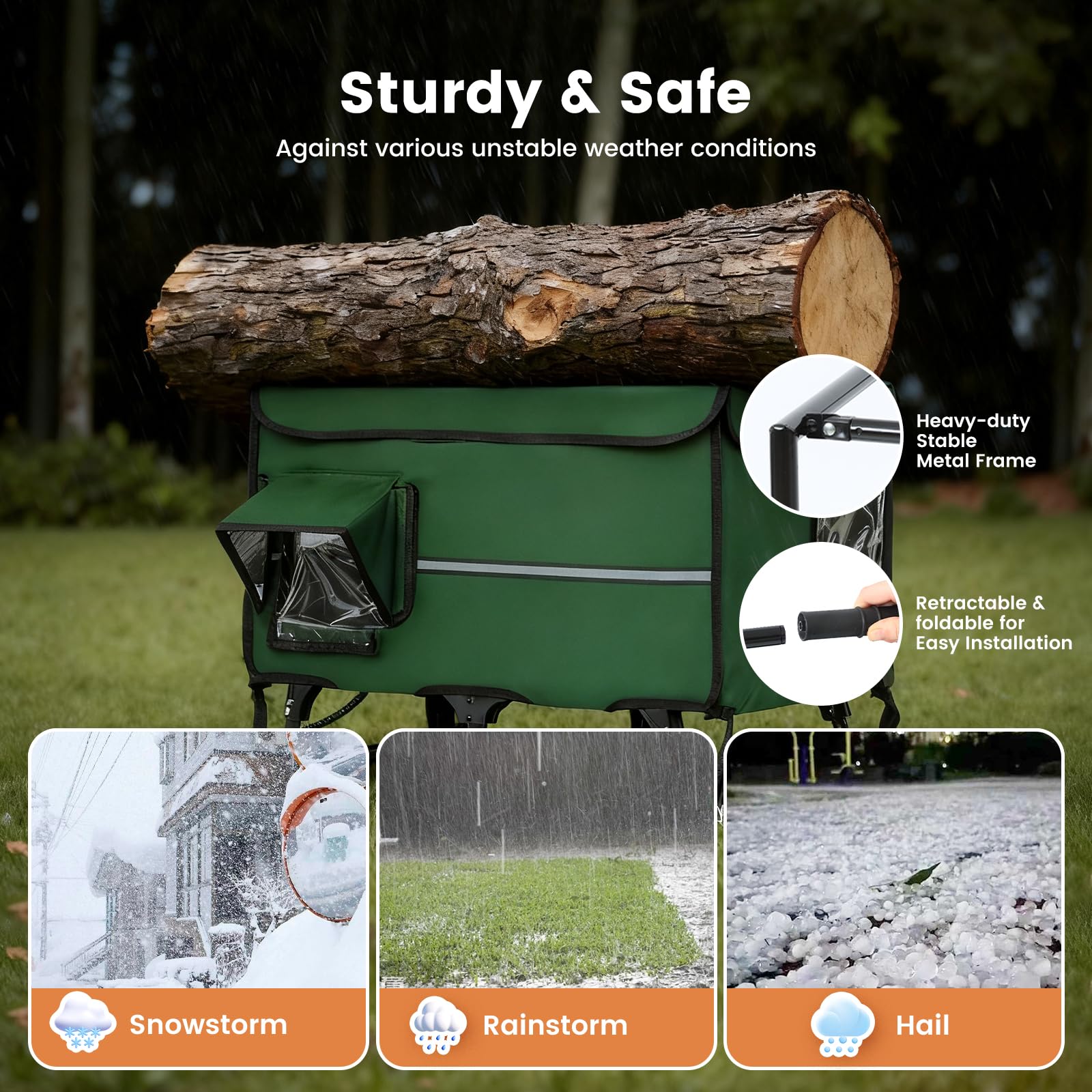 Gardner Pet outdoor shelter base skirt protects against ground moisture in green