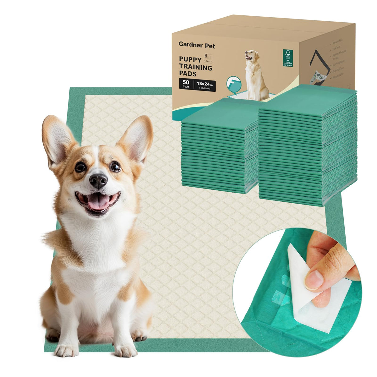 Gardner Pet pee pad with strong adhesion showing secure placement during playtime