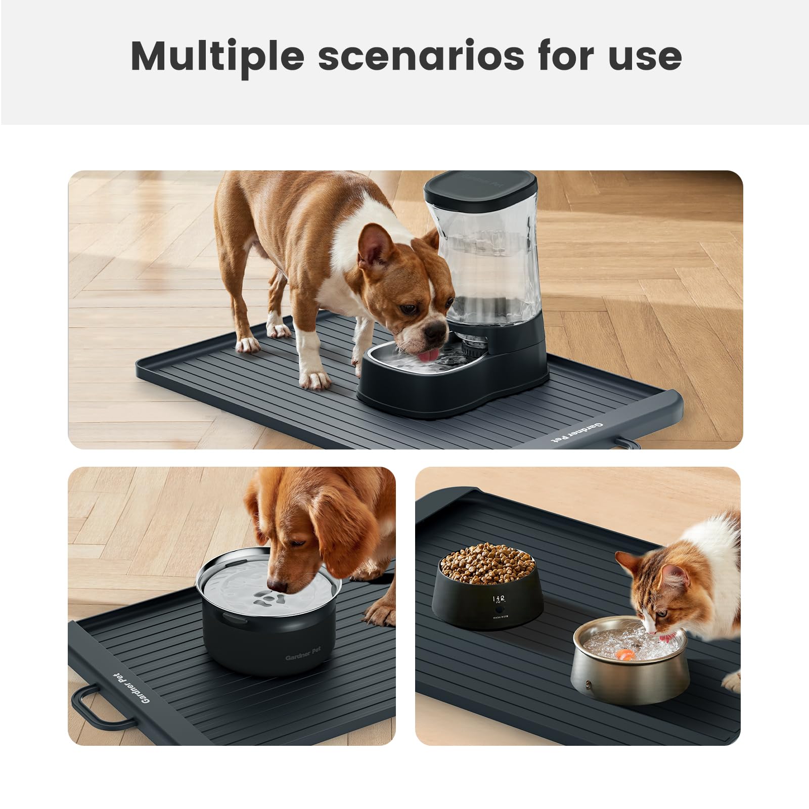 Gardner Pet large 30x19 inch mat fits medium to large bowls