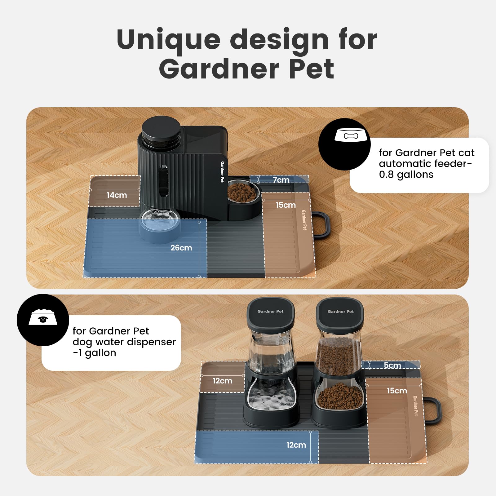 Gardner Pet mat is ideal for multi-pet homes for daily meals
