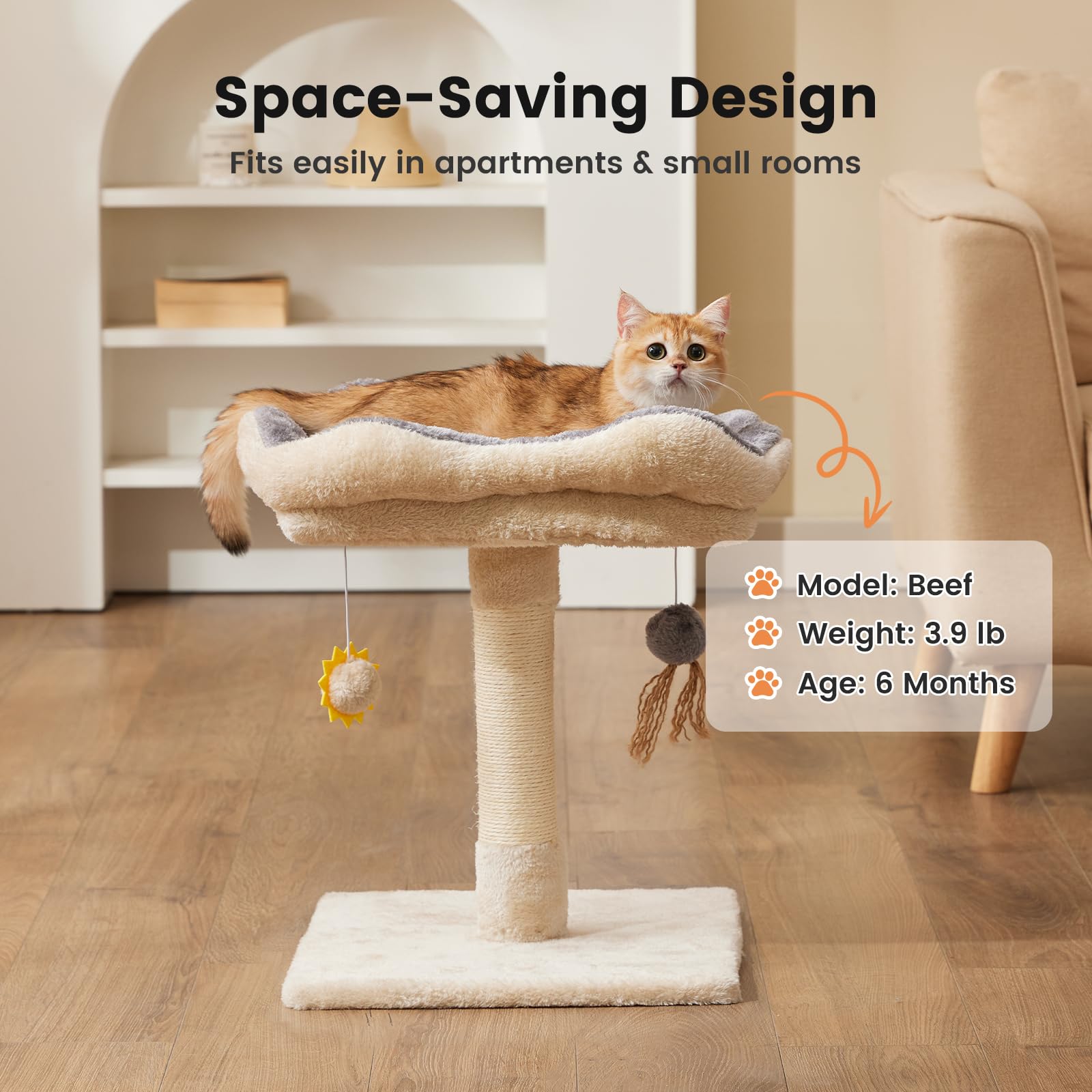 Gardner Pet sisal scratching post encourages natural scratching and claw maintenance