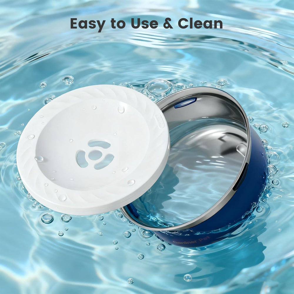 Gardner Pet slow water bowl car-use friendly design prevents spills on the go.