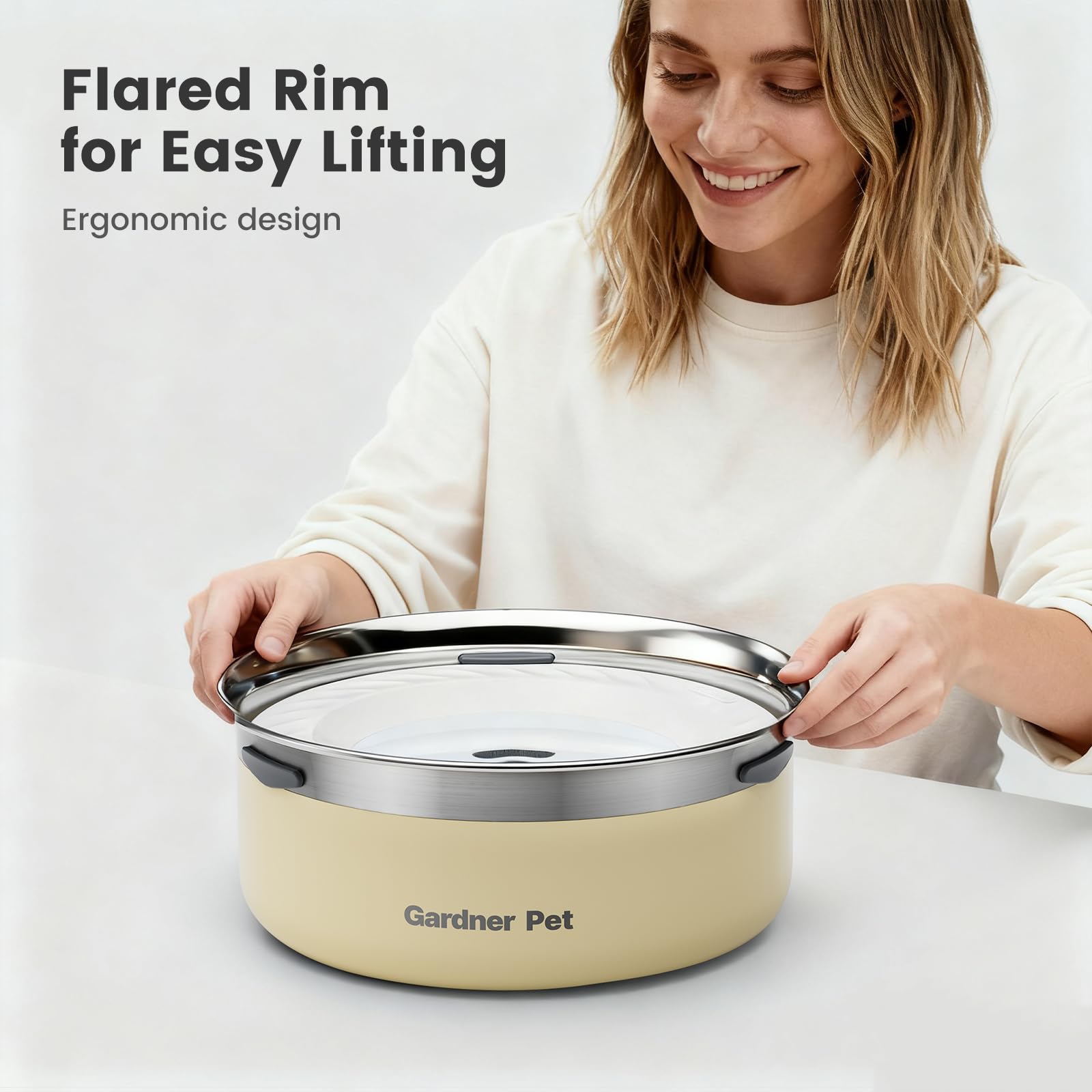 Gardner Pet Slow Water Bowl easy-clean assembly for maintenance.