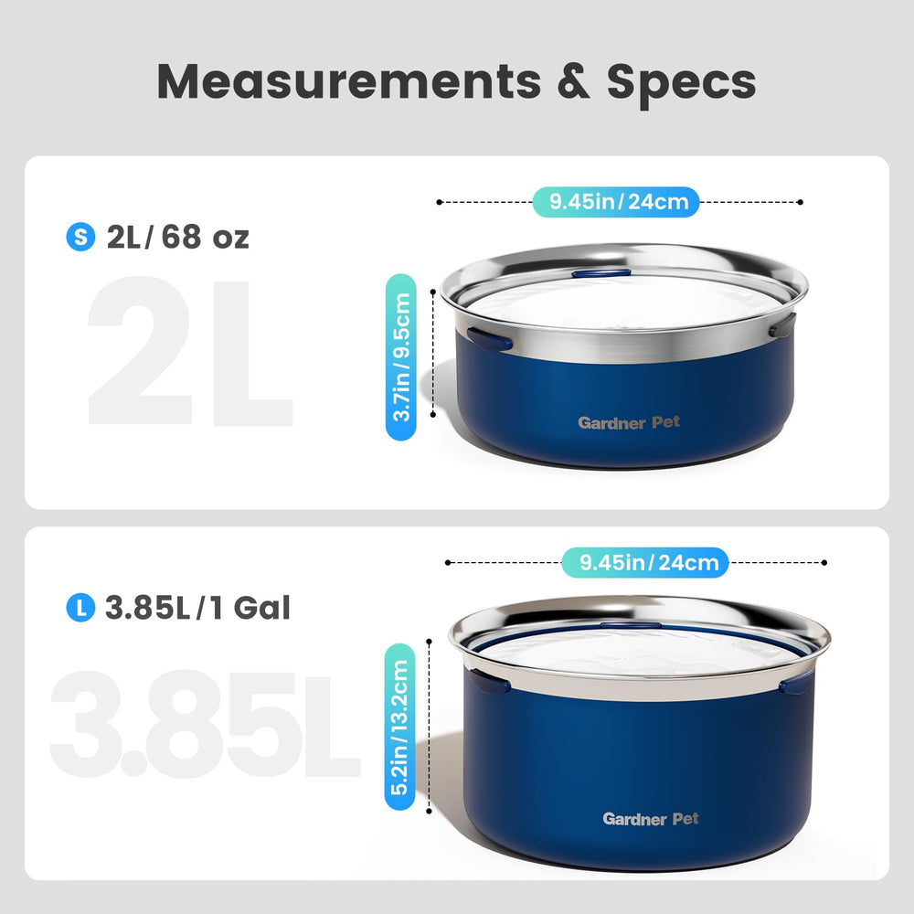 Gardner Pet slow water bowl filter screen highlights clean-water flow for steady sipping.