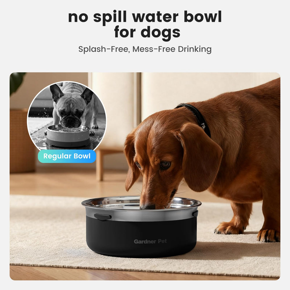 Gardner Pet slow water bowl ideal for medium dogs during daily use.