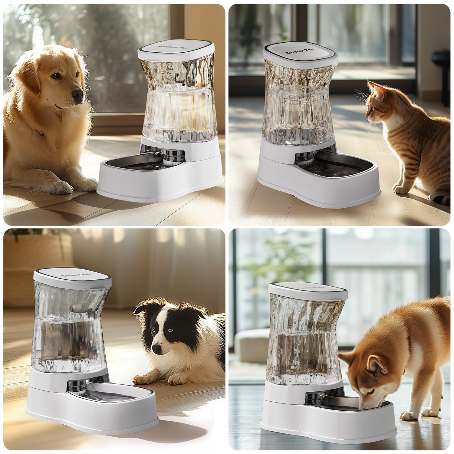 Gardner Pet split design enables easy disassembly for thorough cleaning.