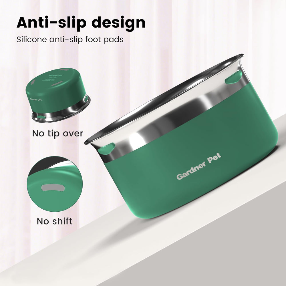 Gardner Pet stainless steel bowl is rust-resistant and easy to clean