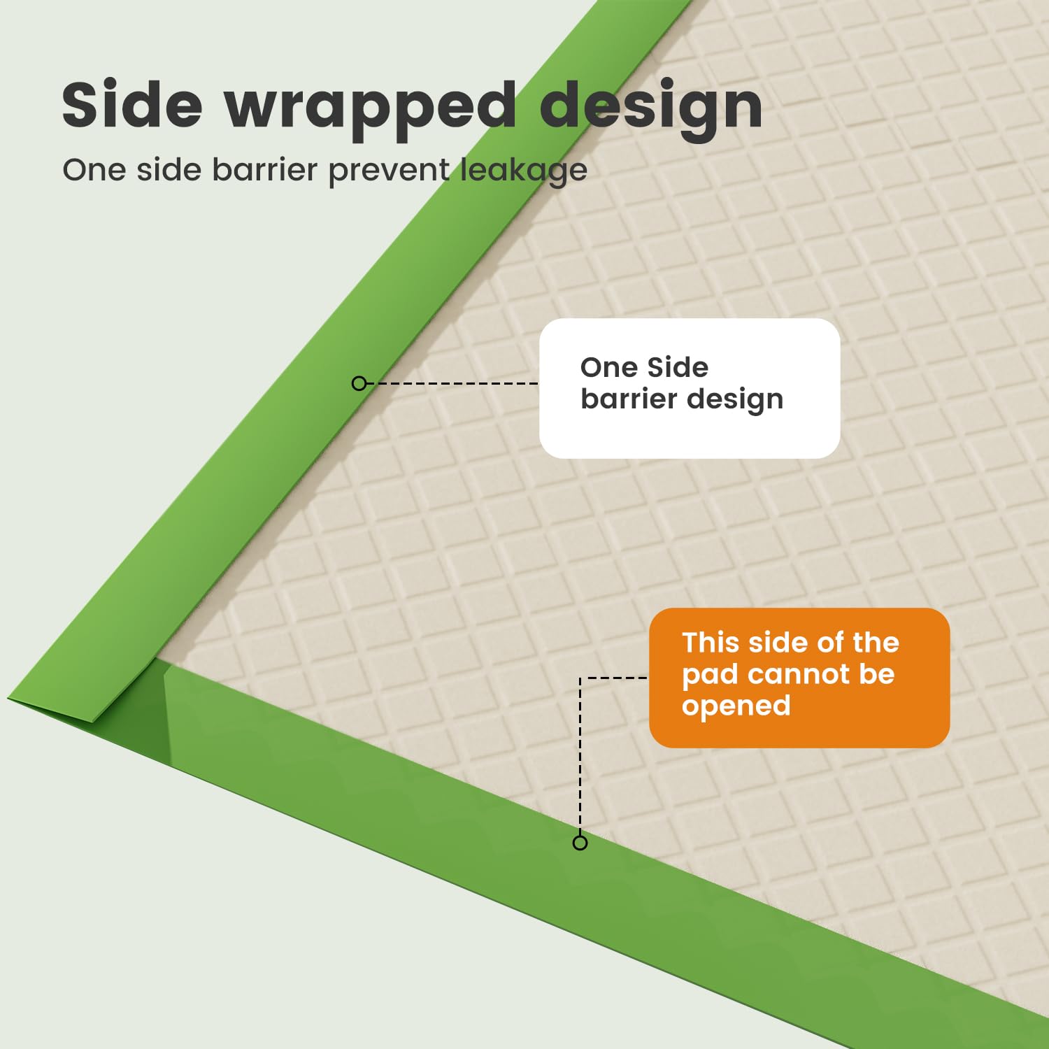 Gardner Pet super-absorbent core with diamond quilting locks liquid quickly for a cleaner floor.
