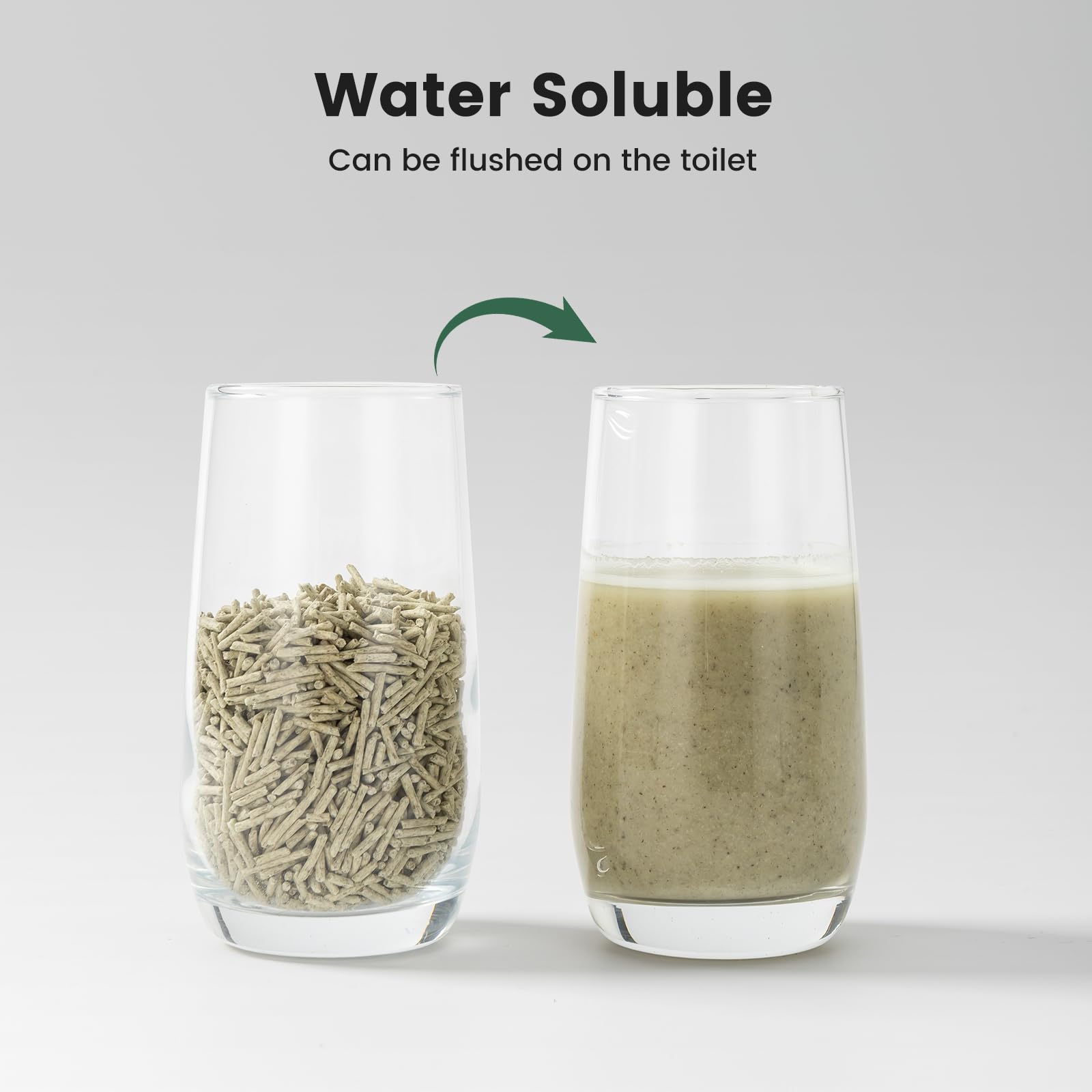 Gardner Pet Tofu Litter uses grains sized 0.07 to 0.08 inches for paw comfort.