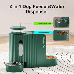 Gardner Pet water dispenser rotated 180 degrees for flexible placement and easy access.