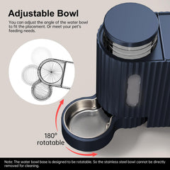 Gardner Pet water dispenser base adjusted to 180 degrees for stability.