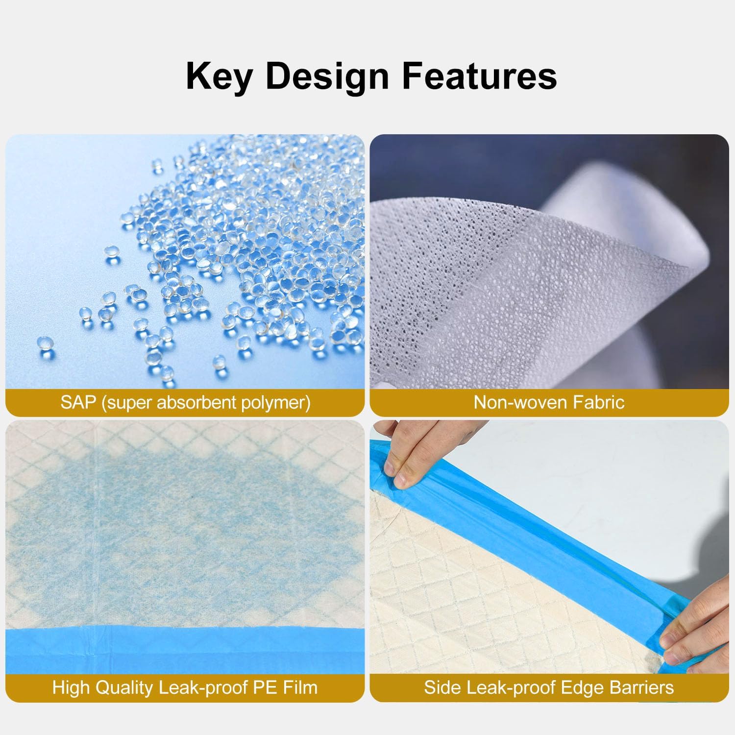 Gardner Pet waterproof back panel reduces floor staining during accidents.