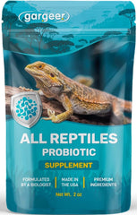 Gargeer Reptile Probiotics jar-front promoting gut health for reptiles.